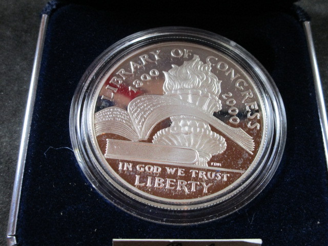 2000 Library Of Congress Proof Comemmorative Silver Dollar