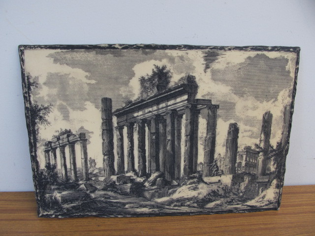 lot 44 image: Vintage Carved Stone Ancient Ruins Artwork