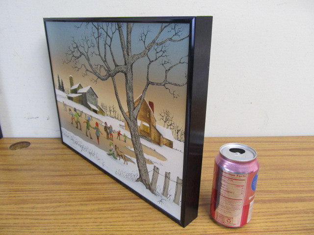 lot 123 image: Signed H. HARGROVE Winter Scene Serigraph on Canvas