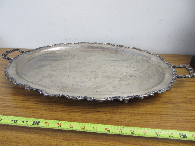 lot 2 image: Vintage Signed (Lopez) STERLING SILVER Serving Tray 
