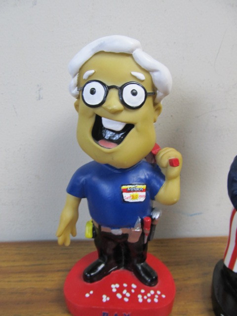 lot 141 image: 2 RAY From Menards Bobbleheads