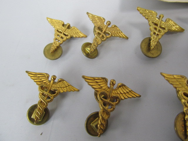 lot 5 image: 11 Original WW2 Era Air Corps Medical Officer Pins