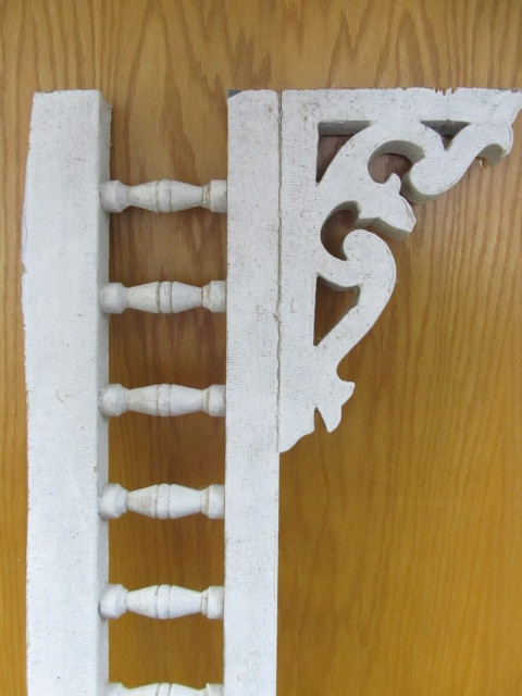 lot 156 image: Large Antique Painted Wood Architectural Piece.