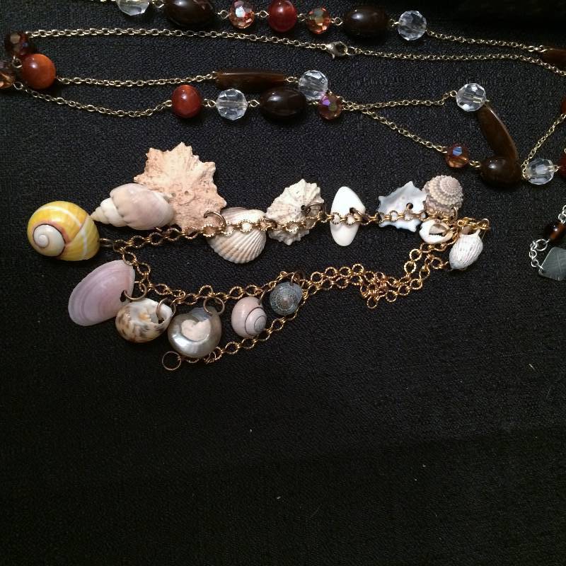 Lot of Beautiful Jewelry - Charm Bracelets - New Jewelry Kit &amp Rare Shell Charm Necklace - Excellent Condition