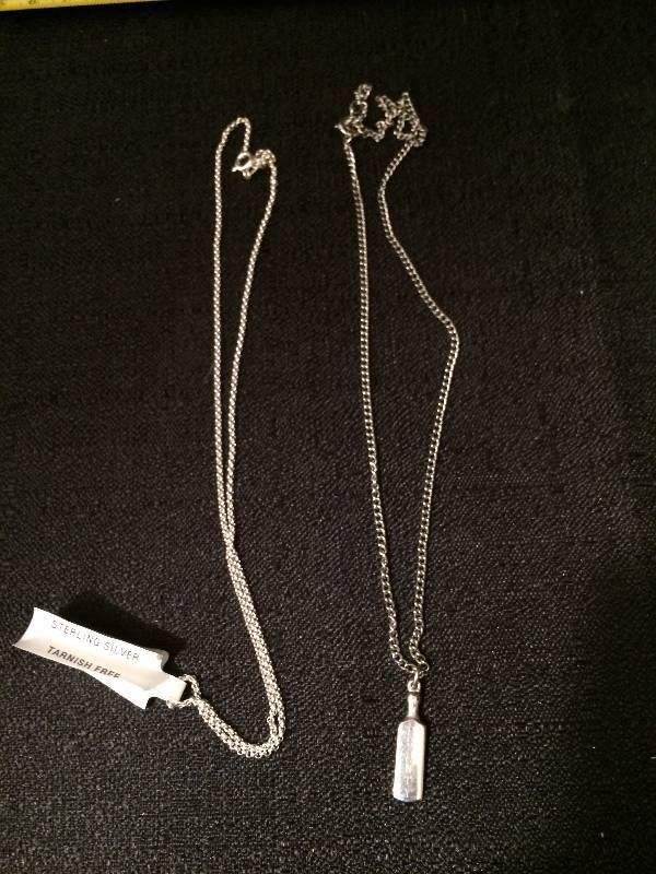 Two Sterling Silver Necklaces - One With Pendant