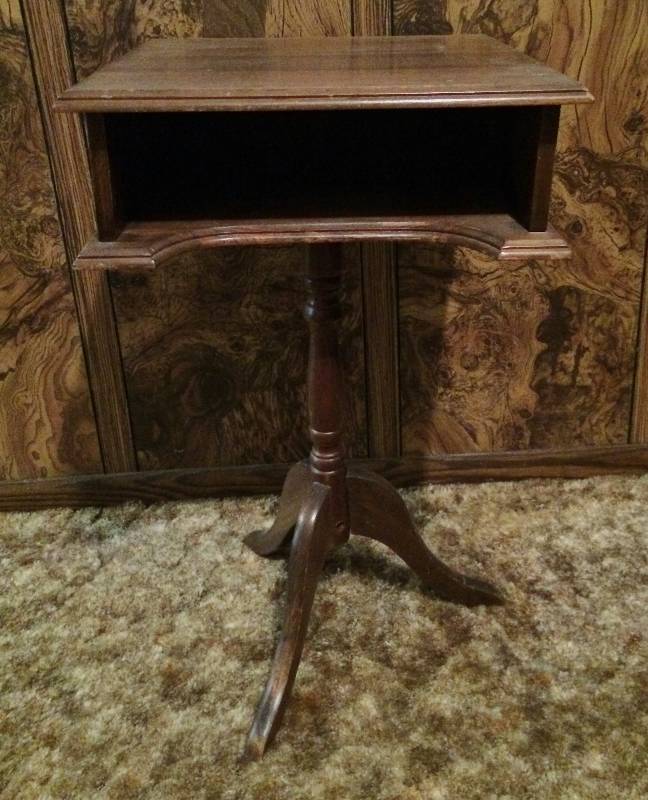 VINTAGE TELEPHONE WOOD STAND - ( THEY WOULD PUT THE GIANT TELEPHONE YELLOW PAGES AND WHITE PAGES UNDERNEATH) THANK GOD FOR CELL PHONES