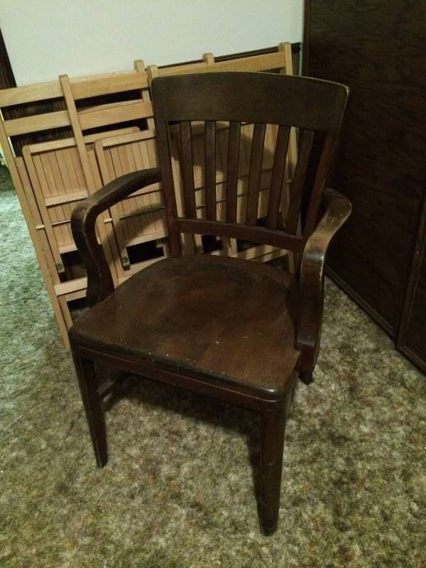ANTIQUE BANKERS CHAIR - GREAT CONDITION FOR AGE STURDY