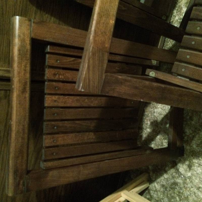 3 VINTAGE FOLDING WOOD SLAT CHAIRS - EXCELLENT BEAUTIFUL CONDITION