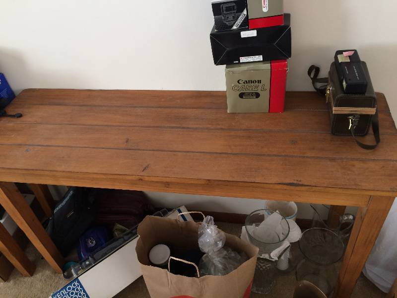 MISSION ARTS AND CRAFTS STICKLEY STYLE&nbspARTS AND CRAFTS SOFA TABLE OR ENTRYWAY TABLE MADE IN CHILI - GREAT CONDITION&nbsp Other items than the table&nbspNot Included