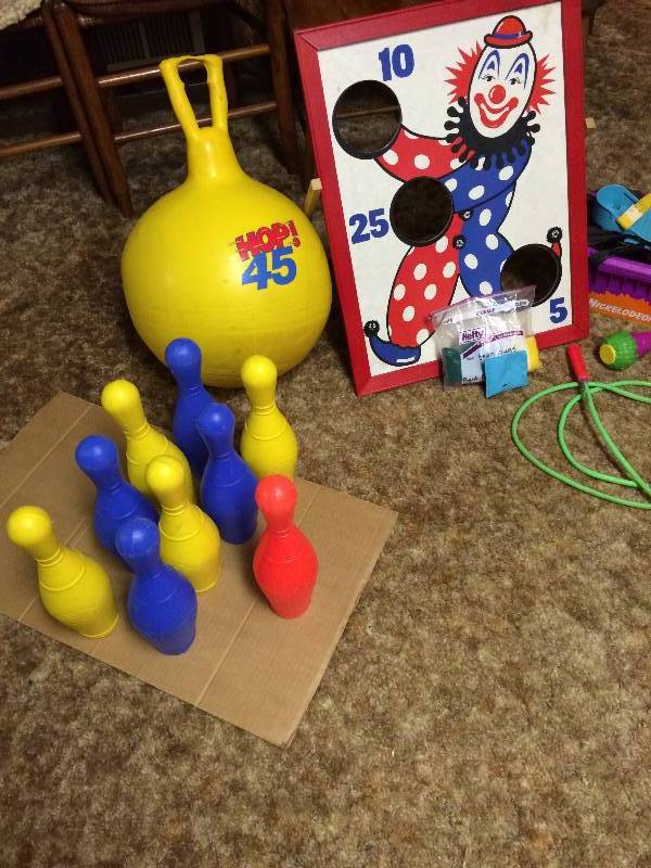 VINTAGE WOODEN BEAN BAG TOSS GAME WITH OTHER GAMES