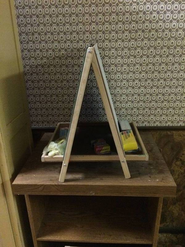 VINTAGE CHALKBOARD EASEL WCHALK &amp ERASER - INCLUDES STAND IF YOU WOULD LIKE... GREAT CONDITION