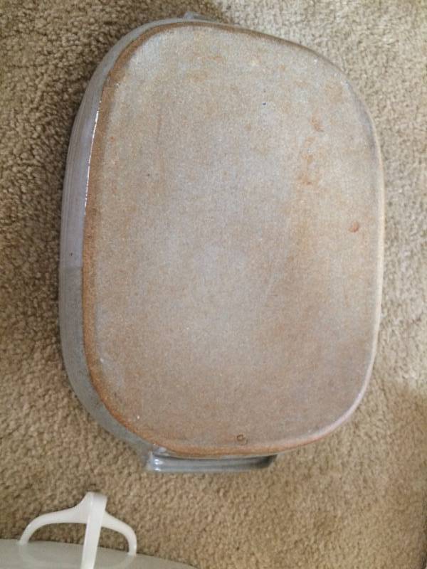 lot 6 image: LOVELY HAND MADE CLAY POTTERY MCM CASSEROLE DISH