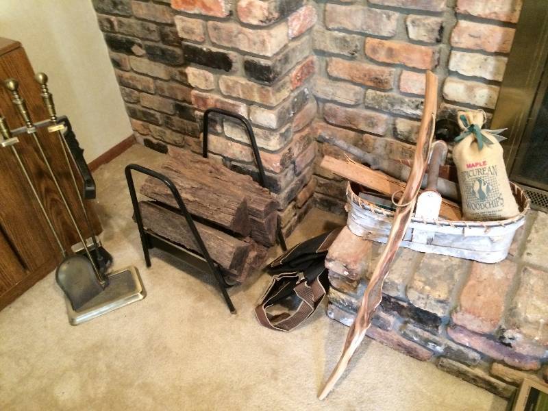 lot 75 image: MID CENTURY MODERN FIREPLACE TOOL SET - LOGS INCLUDED
