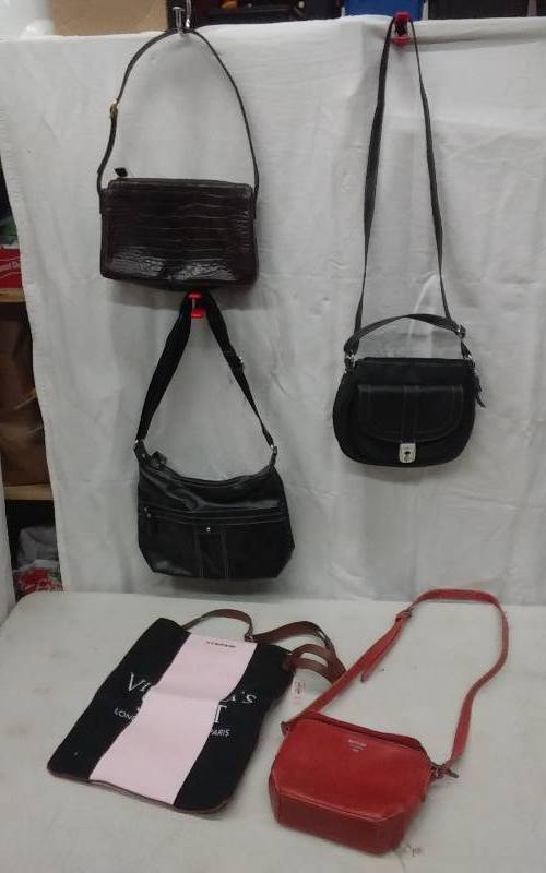 5-Assorted Handbags (Victorias Secret, Matt & Nat, Others)