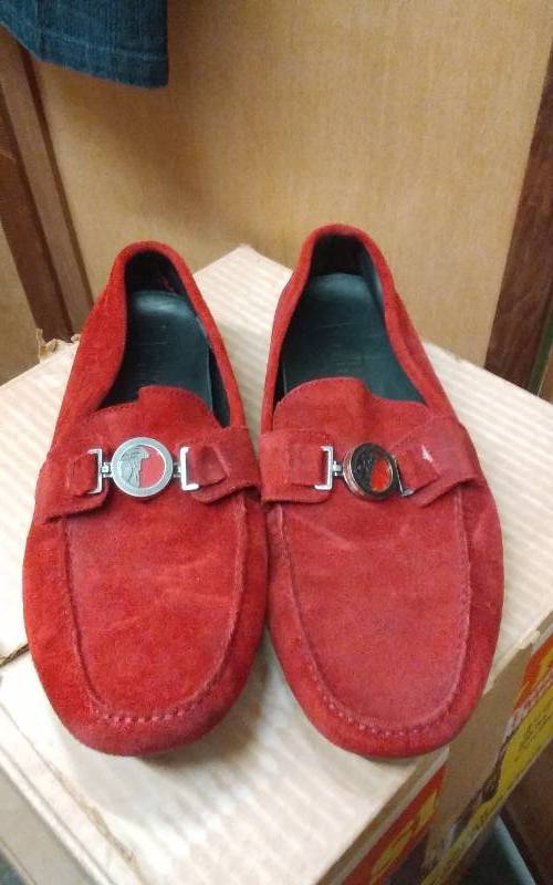 versace loafers red