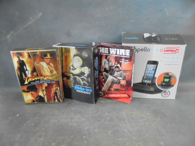 lot 74 image: DVDs and Portable Speaker