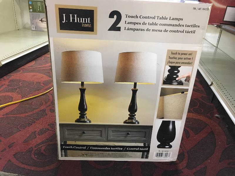 2PK TOUCH CONTROL LAMPS, MISSING SHADE CONNECTORS. MSRP $69.99