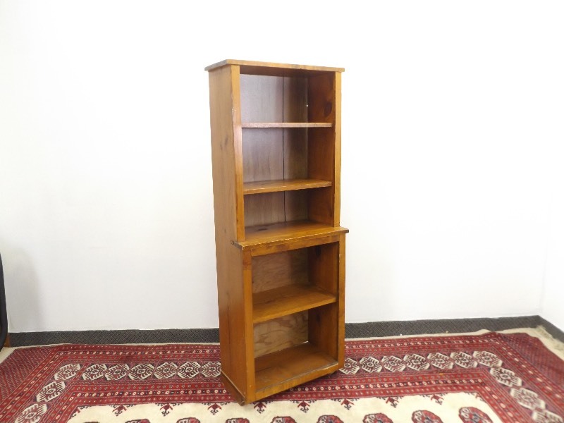 lot 12 image: Mid Century Solid Wood Small Cabinet Hutch Shelf