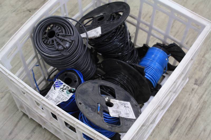 lot 114 image: Assorted 12 & 10 AWG Spools of Cable