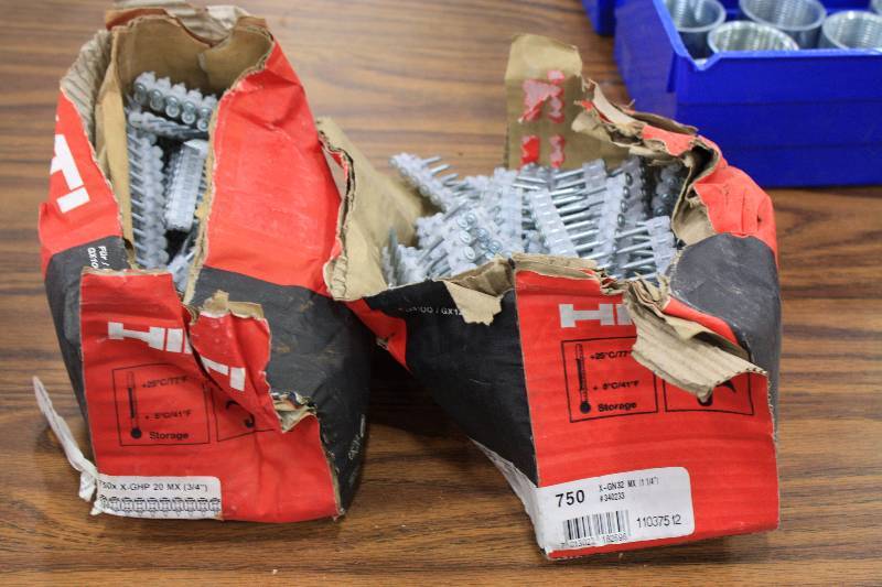 lot 151 image: Hilti 34 Boxes of 750 Qty Fasteners  2 Boxes