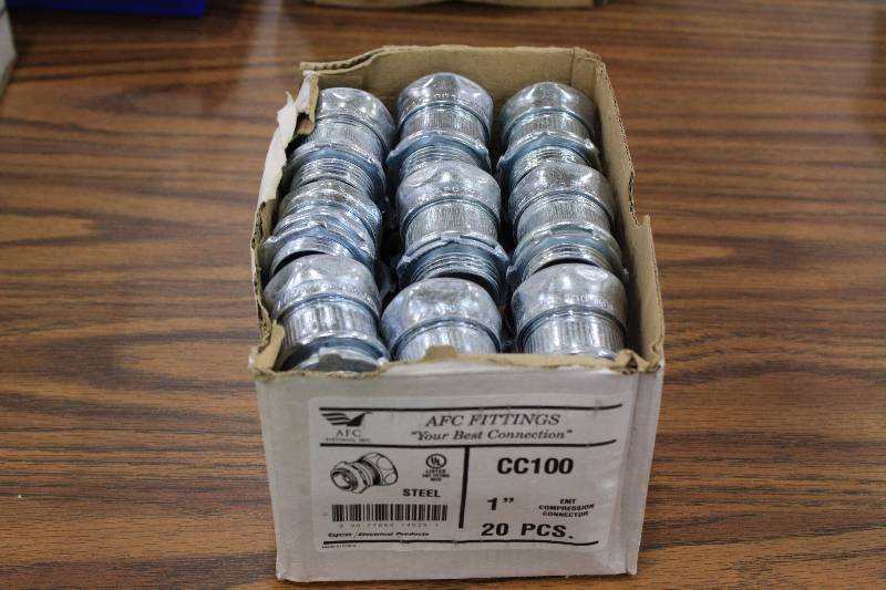 lot 157 image: Steel EMT Compression 1 Connectors - New 20 Qty