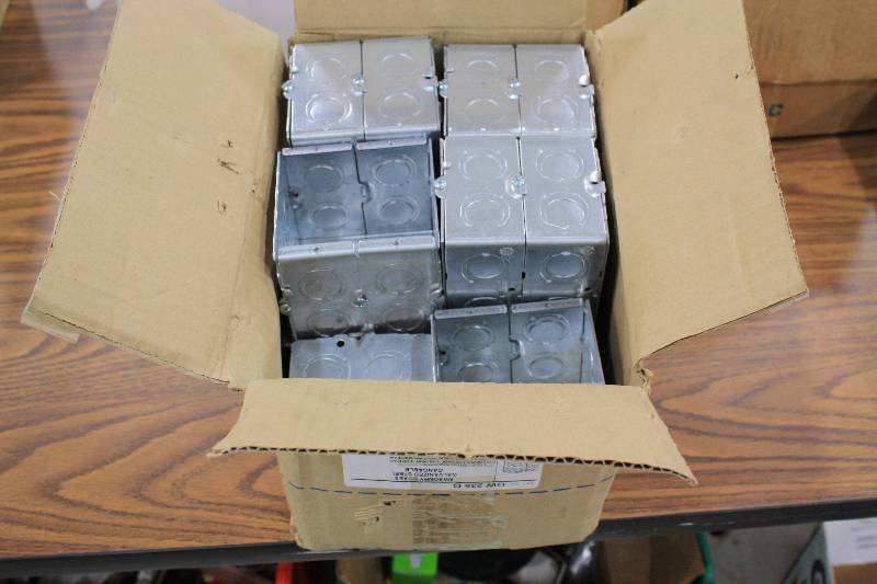 lot 168 image: 2 Device Masonry Boxes Galvanized Steel Gangable - New