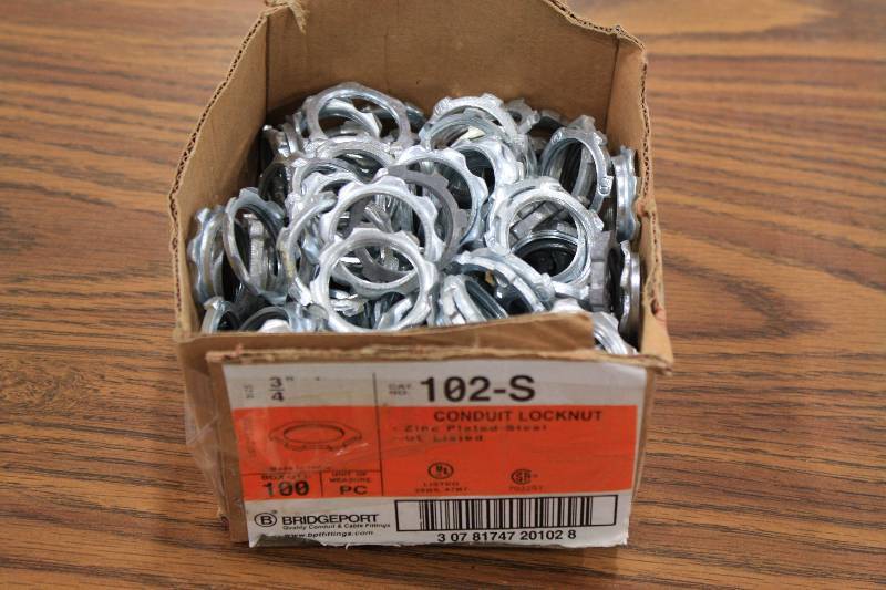 lot 209 image: 34 Zinc Conduit Lock Nuts New 100 Qty