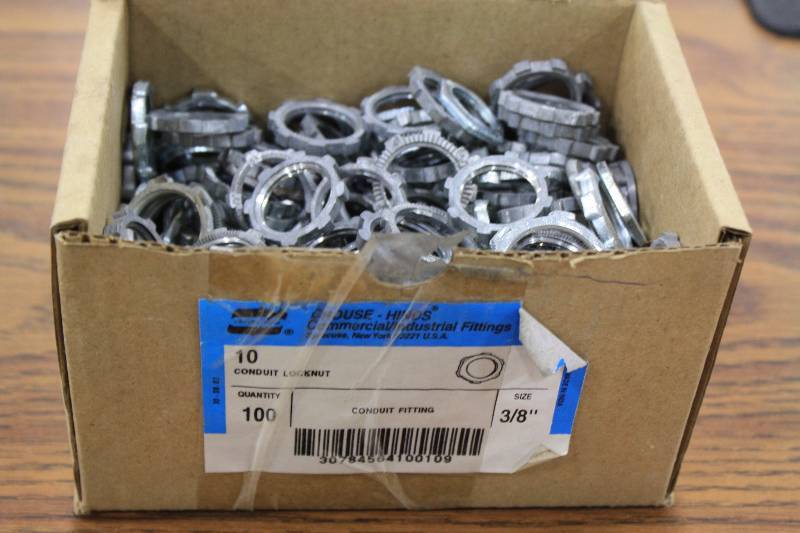 lot 210 image: 38 Conduit Locknuts -New 100 Qty