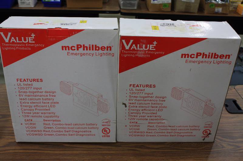lot 227 image: Emergency Exit Sign Lighting - New  2 Qty
