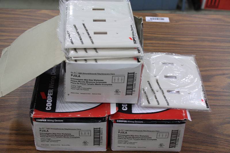 lot 234 image: Cooper Light Almond Wall plates  New 50 qty