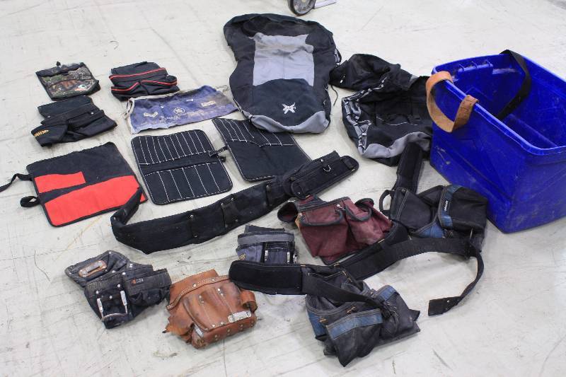 lot 244 image: Tote full of Tool Belts, Bags & Pouches