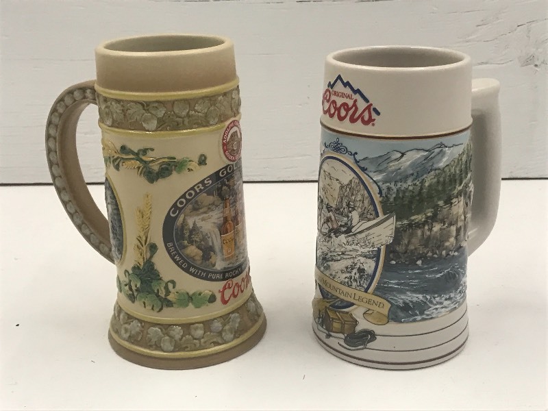 lot 39 image: Lot Of (2) Coors Beer Mugs, 7 Heig...