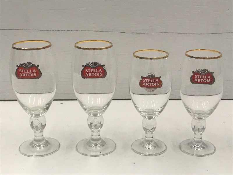 lot 42 image: Lot Of (4) Stella Artois Beer Glass...