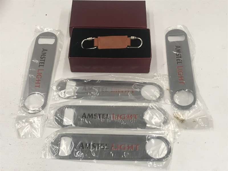 lot 46 image: Lot Of (1) Dewars Key Chain & (5) ...