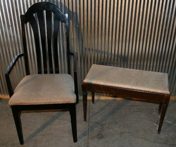 lot 62 image: Chair and Piano Bench