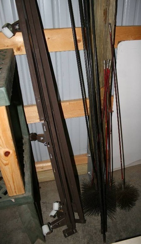 lot 90 image: Chimney Sweeps and Metal Bed Frame