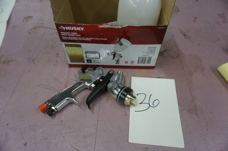 lot 36 image: Husky Model HVLP Gravity Feed  Pneumatic Paint Gun