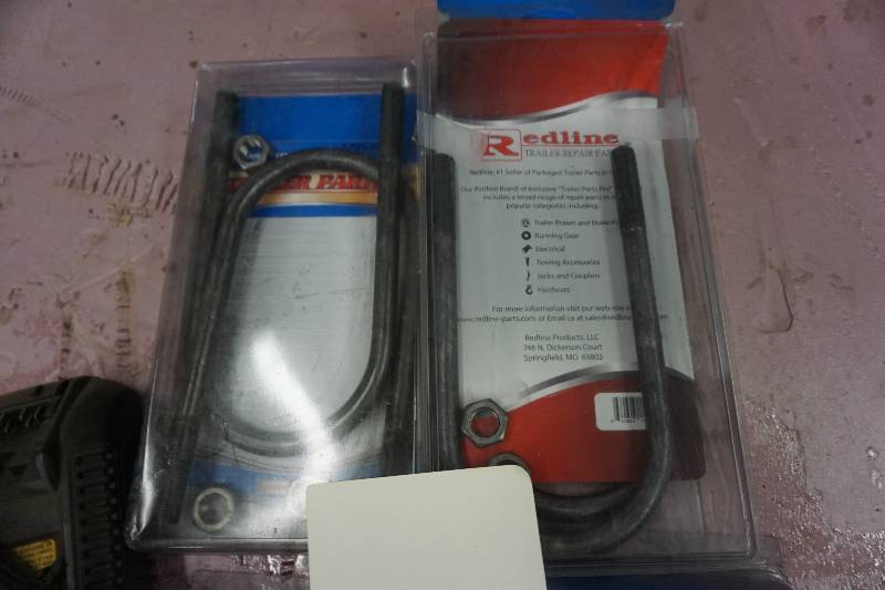 lot 65 image: Lot of Brand New U-Bolts With DeWalt Battery Charger