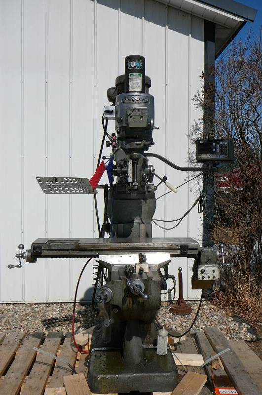 Bridgeport series 1, 2hp vertica Mill Serial #199825 9x42 Slotted table Mitutoyo HP 2, PH 3, Volts 200-400 Dimensions 60 x 60 x 91high worked when they updated