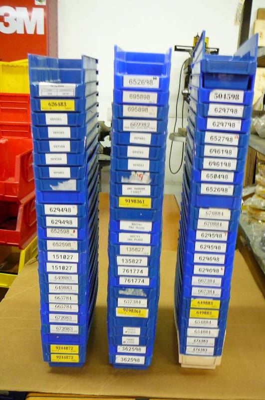 Plastic Shelf bins 4 x 4 x 11 75 count
