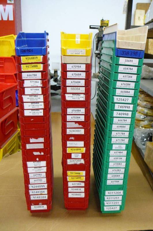 Plastic Shelf bins 4 x 4 x 11 75 count