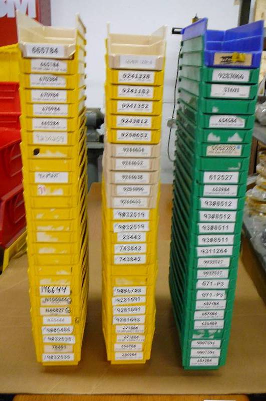 Plastic Shelf bins 4 x 4 x 11 75 count