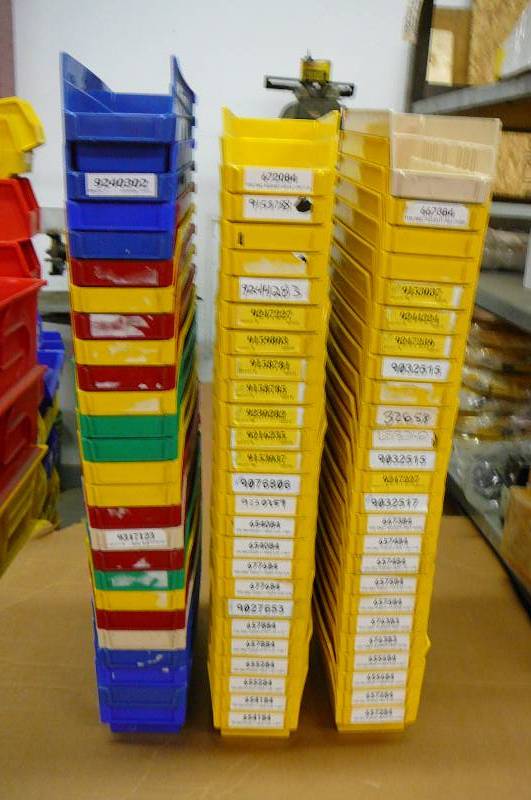 Plastic Shelf bins 4 x 4 x 11 75 count