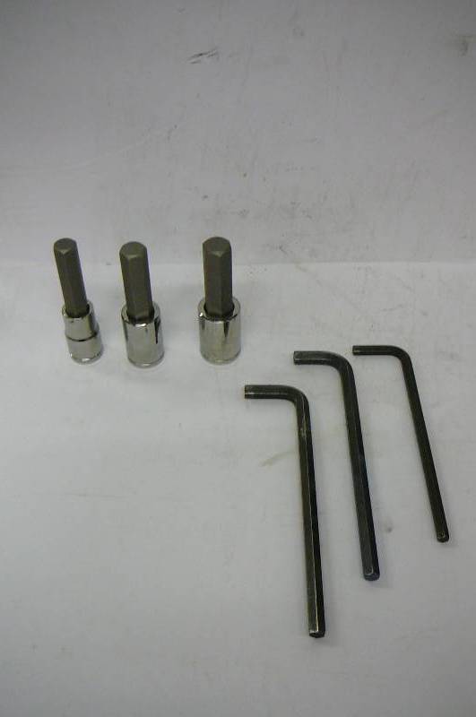 Allen Wrench Sockets 1 at 58 westward 12 drive, 1 at 916 westward 12, 1 at 12 westward 12 drive