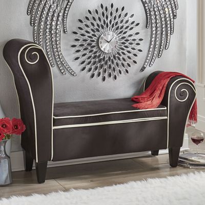 Spiral Upholstered Storage Bench op...