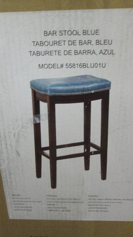Blue Bar Stool open box Assembly re...