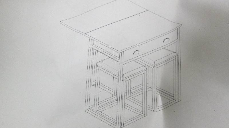 Folding Kitchen Table Set  with 2 S...