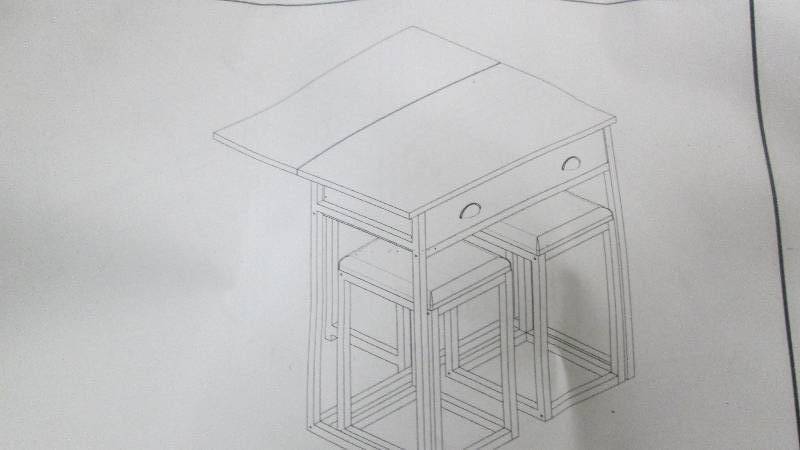 Folding Kitchen Table Set  with 2 S...