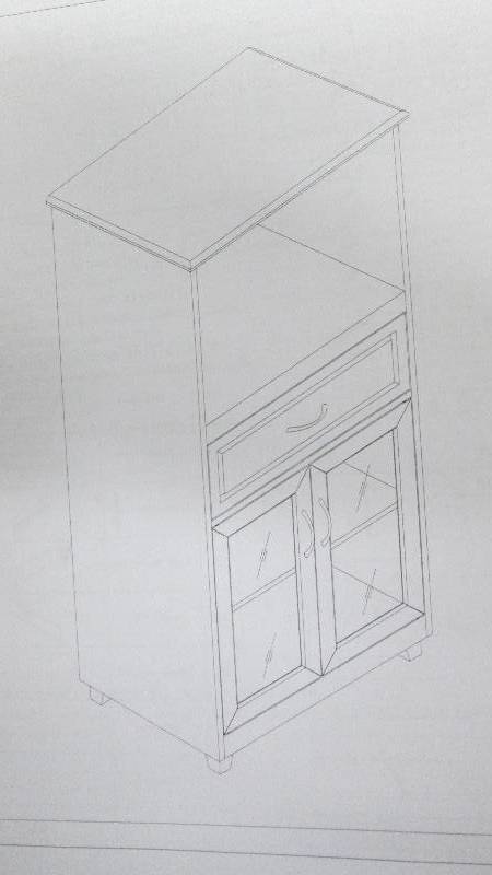 Microwave Storage with Glass Doors ...