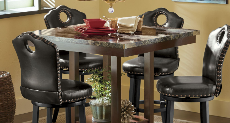 Faux Marble Counter-Height Table op...